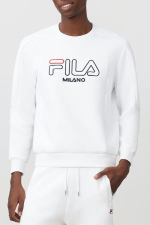 FILA Milano Neoprene Sweatshirts White,Mens Clothing | CA.VNUMFI273